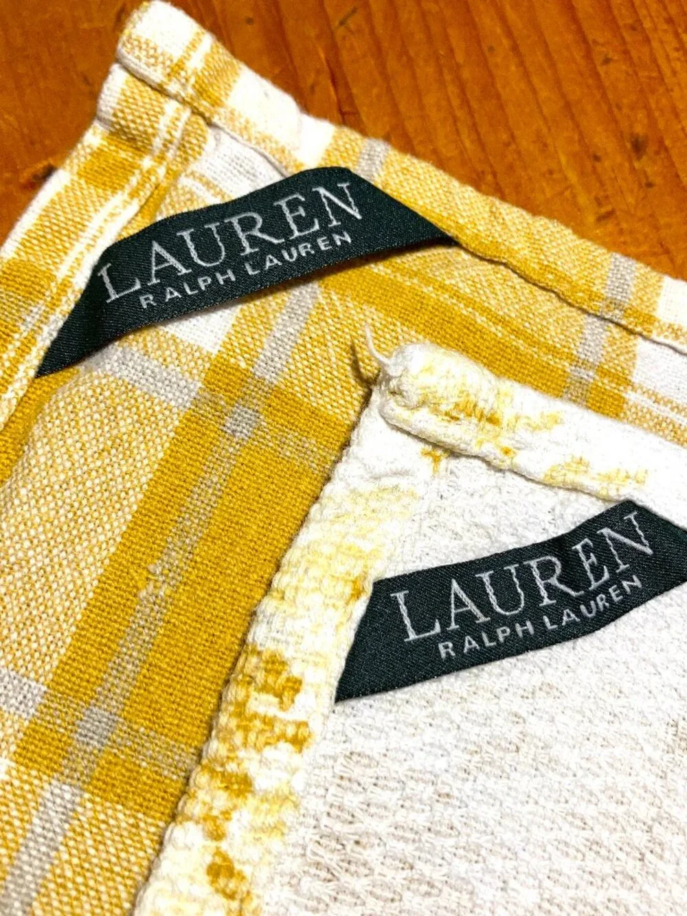 Trio of Cotton Dish Towels: 2 Ralph Lauren and 1 TAG